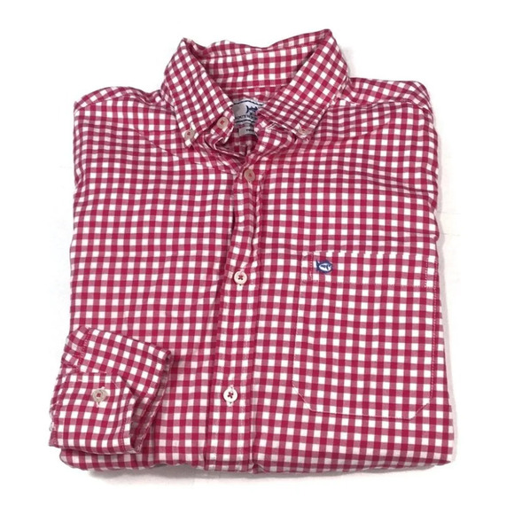 BF119 Mens Southern Tide Gingham Print Slim Fit Button Down Shirt XS - Picture 1 of 5